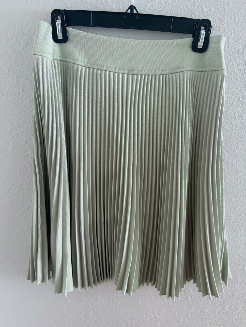 Vintage Pleated A-Line Skirt in Light Sage and Lavender